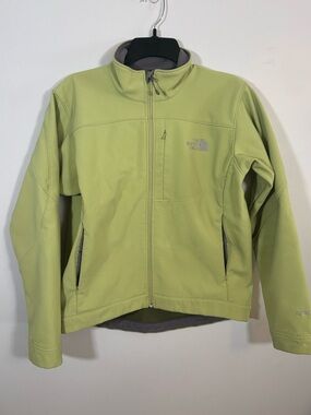 The North Face Apex Jacket Women M Green Softshell Full Zip Outdoor